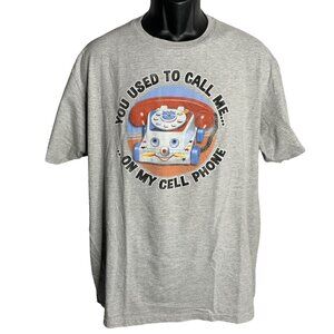 Mattel Toy Cell Phone Crewneck T Shirt XL Grey Short Sleeves Graphic Cotton